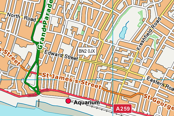 BN2 0JX map - OS VectorMap District (Ordnance Survey)