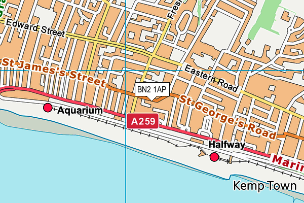 BN2 1AP map - OS VectorMap District (Ordnance Survey)