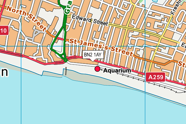 BN2 1AY map - OS VectorMap District (Ordnance Survey) BN2 1AY map - OS VectorMap District (Ordnance Survey)