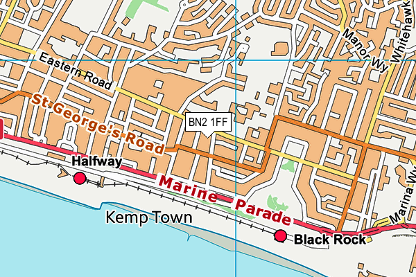 BN2 1FF map - OS VectorMap District (Ordnance Survey) BN2 1FF map - OS VectorMap District (Ordnance Survey)