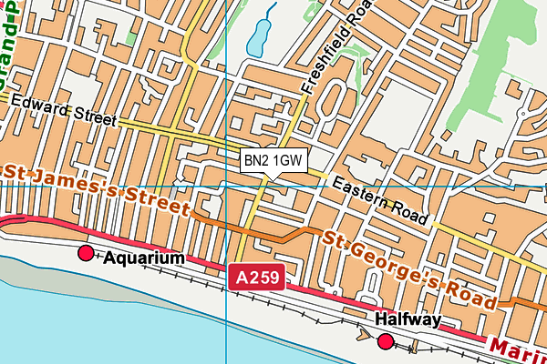 BN2 1GW map - OS VectorMap District (Ordnance Survey) BN2 1GW map - OS VectorMap District (Ordnance Survey)