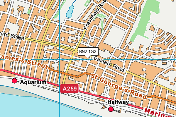 BN2 1GX map - OS VectorMap District (Ordnance Survey) BN2 1GX map - OS VectorMap District (Ordnance Survey)