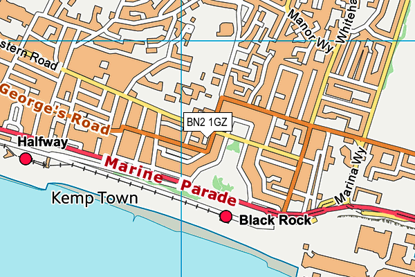 BN2 1GZ map - OS VectorMap District (Ordnance Survey) BN2 1GZ map - OS VectorMap District (Ordnance Survey)
