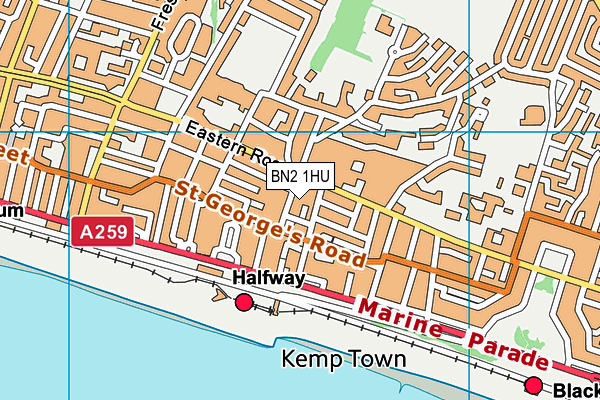 BN2 1HU map - OS VectorMap District (Ordnance Survey) BN2 1HU map - OS VectorMap District (Ordnance Survey)