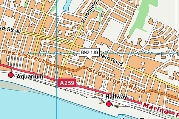 BN2 1JG map - OS VectorMap District (Ordnance Survey) BN2 1JG map - OS VectorMap District (Ordnance Survey)