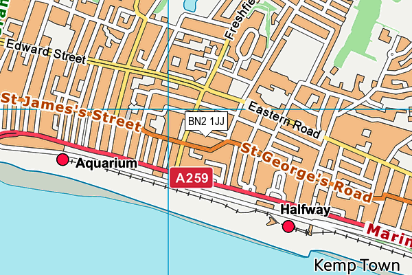 BN2 1JJ map - OS VectorMap District (Ordnance Survey) BN2 1JJ map - OS VectorMap District (Ordnance Survey)