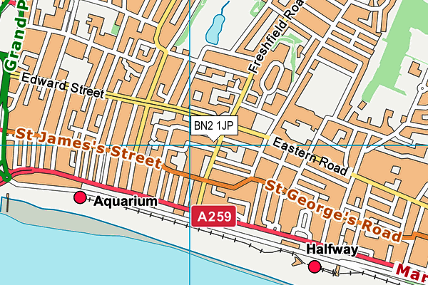BN2 1JP map - OS VectorMap District (Ordnance Survey) BN2 1JP map - OS VectorMap District (Ordnance Survey)