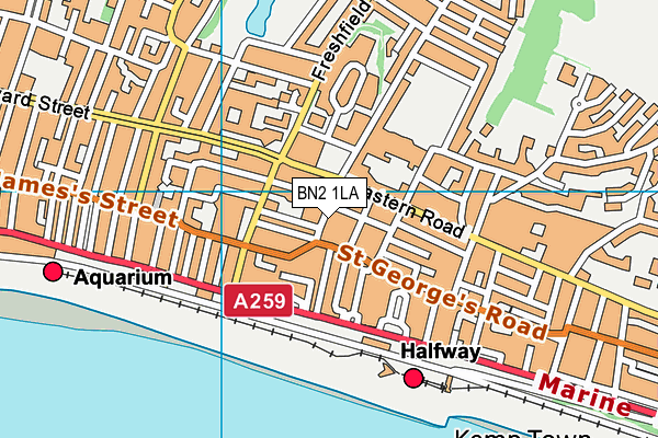 BN2 1LA map - OS VectorMap District (Ordnance Survey) BN2 1LA map - OS VectorMap District (Ordnance Survey)