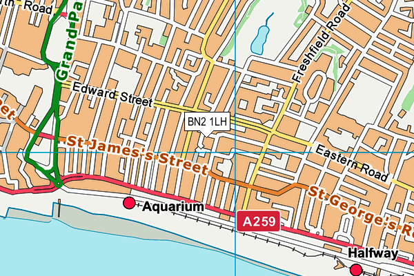 BN2 1LH map - OS VectorMap District (Ordnance Survey) BN2 1LH map - OS VectorMap District (Ordnance Survey)