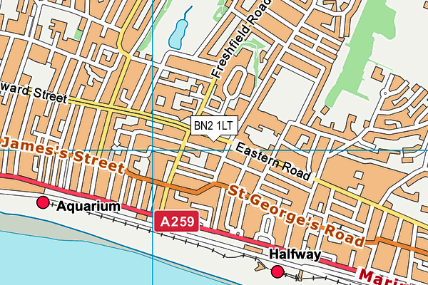BN2 1LT map - OS VectorMap District (Ordnance Survey) BN2 1LT map - OS VectorMap District (Ordnance Survey)