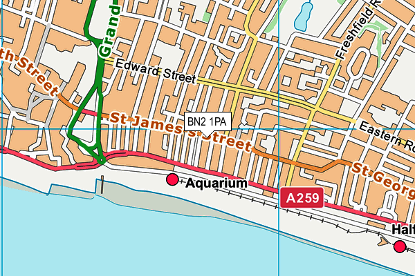 BN2 1PA map - OS VectorMap District (Ordnance Survey) BN2 1PA map - OS VectorMap District (Ordnance Survey)