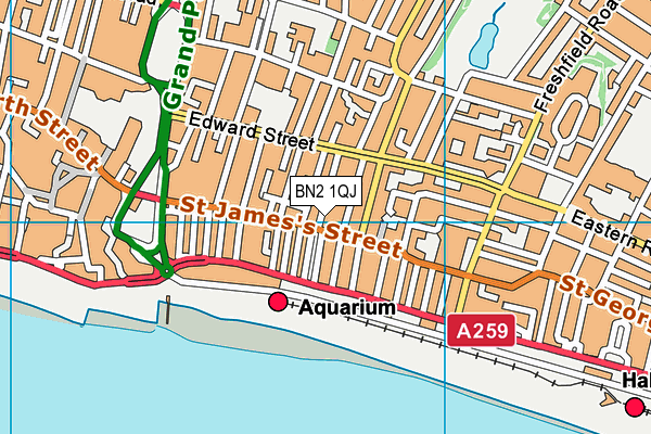 BN2 1QJ map - OS VectorMap District (Ordnance Survey) BN2 1QJ map - OS VectorMap District (Ordnance Survey)