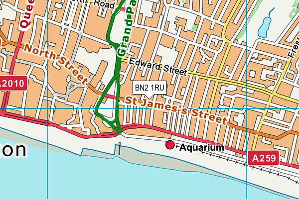 BN2 1RU map - OS VectorMap District (Ordnance Survey) BN2 1RU map - OS VectorMap District (Ordnance Survey)