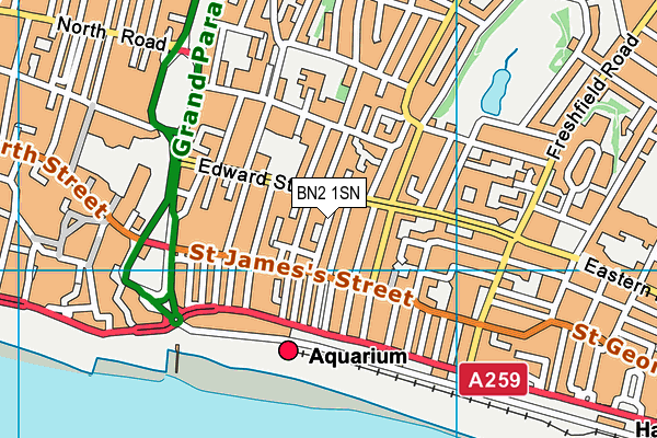 BN2 1SN map - OS VectorMap District (Ordnance Survey) BN2 1SN map - OS VectorMap District (Ordnance Survey)