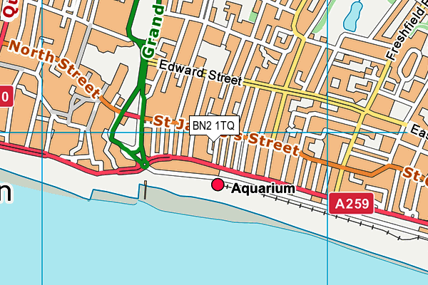 BN2 1TQ map - OS VectorMap District (Ordnance Survey) BN2 1TQ map - OS VectorMap District (Ordnance Survey)