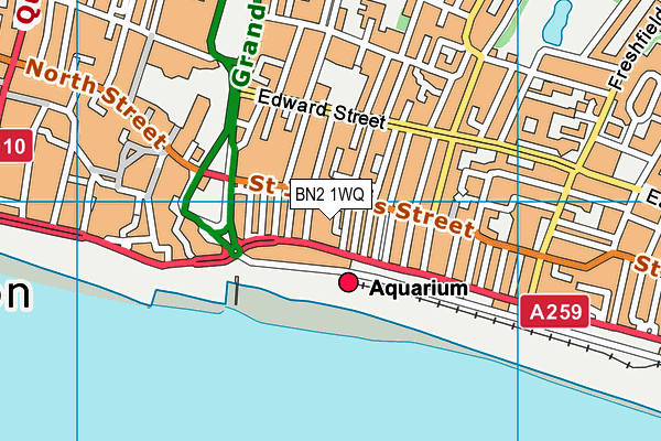 BN2 1WQ map - OS VectorMap District (Ordnance Survey)