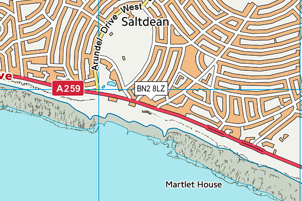 BN2 8LZ map - OS VectorMap District (Ordnance Survey) BN2 8LZ map - OS VectorMap District (Ordnance Survey)