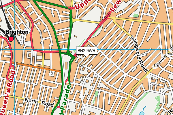 BN2 9WR map - OS VectorMap District (Ordnance Survey) BN2 9WR map - OS VectorMap District (Ordnance Survey)