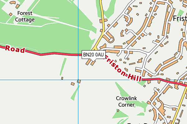 BN20 0AU map - OS VectorMap District (Ordnance Survey)