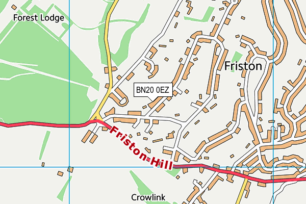 BN20 0EZ map - OS VectorMap District (Ordnance Survey)