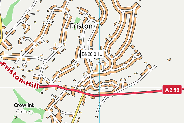 BN20 0HU map - OS VectorMap District (Ordnance Survey)