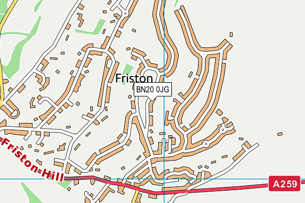 BN20 0JG map - OS VectorMap District (Ordnance Survey)
