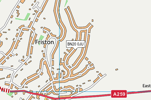 BN20 0JU map - OS VectorMap District (Ordnance Survey)