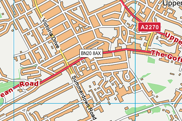 BN20 8AX map - OS VectorMap District (Ordnance Survey) BN20 8AX map - OS VectorMap District (Ordnance Survey)