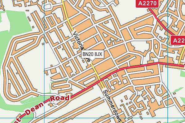 BN20 8JX map - OS VectorMap District (Ordnance Survey) BN20 8JX map - OS VectorMap District (Ordnance Survey)