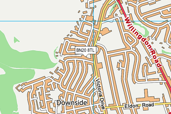 BN20 8TL map - OS VectorMap District (Ordnance Survey) BN20 8TL map - OS VectorMap District (Ordnance Survey)