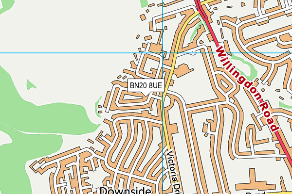 BN20 8UE map - OS VectorMap District (Ordnance Survey) BN20 8UE map - OS VectorMap District (Ordnance Survey)