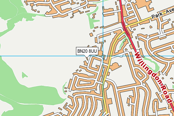 BN20 8UU map - OS VectorMap District (Ordnance Survey) BN20 8UU map - OS VectorMap District (Ordnance Survey)