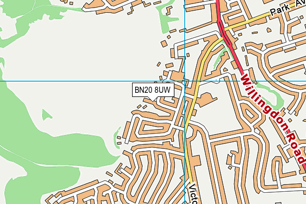 BN20 8UW map - OS VectorMap District (Ordnance Survey) BN20 8UW map - OS VectorMap District (Ordnance Survey)