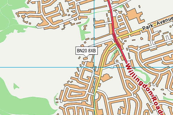 BN20 8XB map - OS VectorMap District (Ordnance Survey)