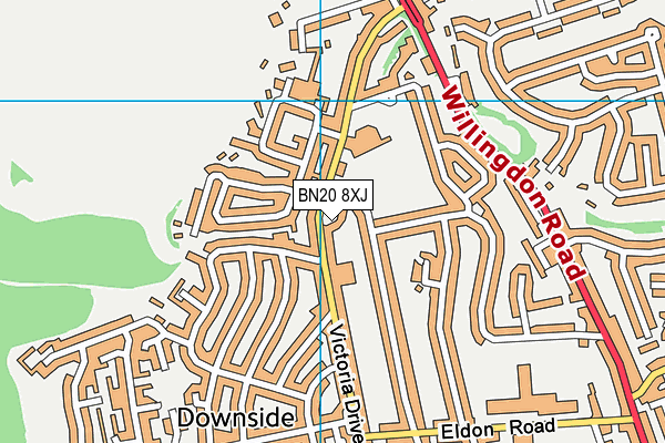 BN20 8XJ map - OS VectorMap District (Ordnance Survey)