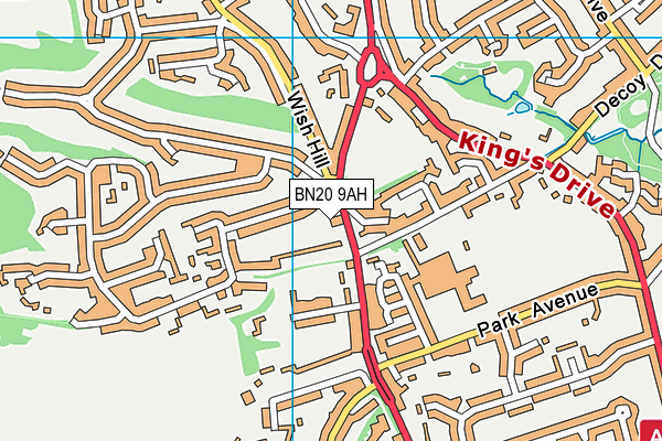 BN20 9AH map - OS VectorMap District (Ordnance Survey) BN20 9AH map - OS VectorMap District (Ordnance Survey)