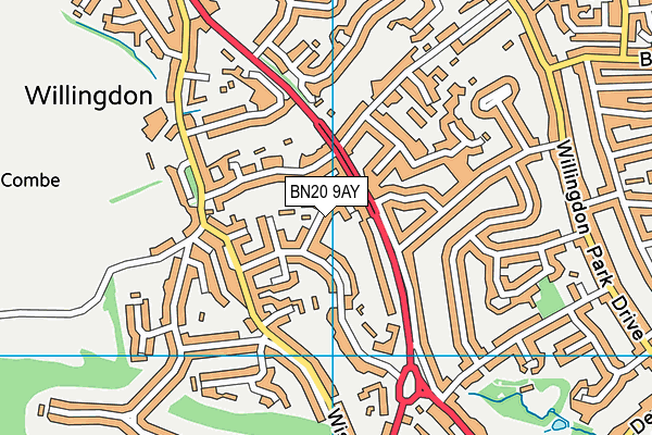 BN20 9AY map - OS VectorMap District (Ordnance Survey) BN20 9AY map - OS VectorMap District (Ordnance Survey)