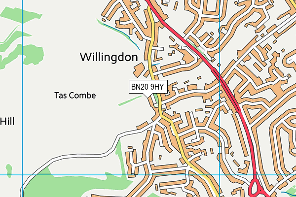 BN20 9HY map - OS VectorMap District (Ordnance Survey) BN20 9HY map - OS VectorMap District (Ordnance Survey)