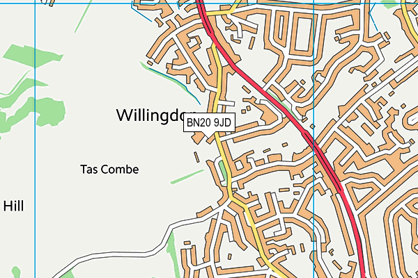 BN20 9JD map - OS VectorMap District (Ordnance Survey) BN20 9JD map - OS VectorMap District (Ordnance Survey)