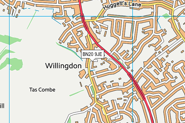 BN20 9JE map - OS VectorMap District (Ordnance Survey) BN20 9JE map - OS VectorMap District (Ordnance Survey)
