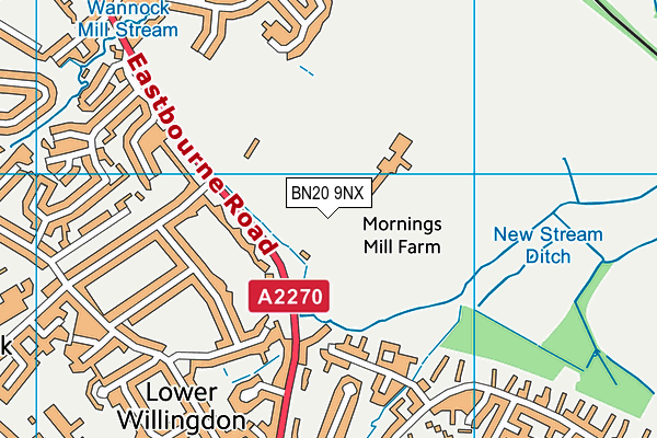 BN20 9NX map - OS VectorMap District (Ordnance Survey)