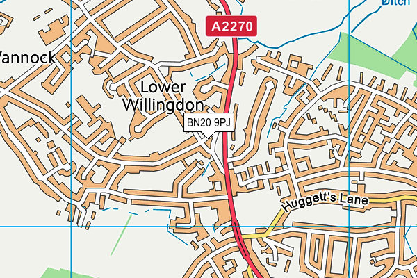 BN20 9PJ map - OS VectorMap District (Ordnance Survey) BN20 9PJ map - OS VectorMap District (Ordnance Survey)