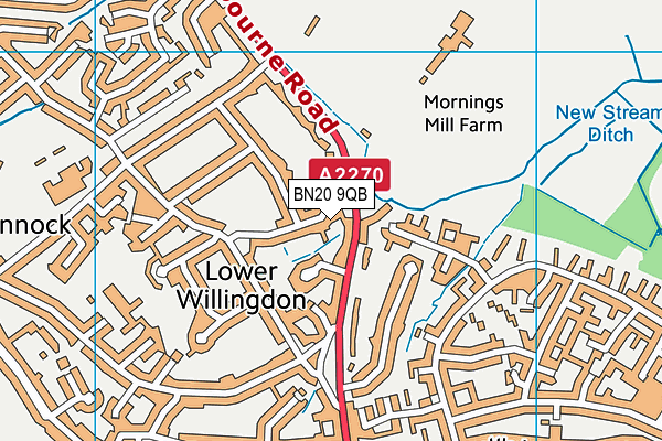BN20 9QB map - OS VectorMap District (Ordnance Survey)