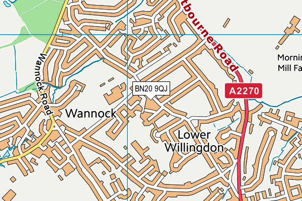 BN20 9QJ map - OS VectorMap District (Ordnance Survey) BN20 9QJ map - OS VectorMap District (Ordnance Survey)