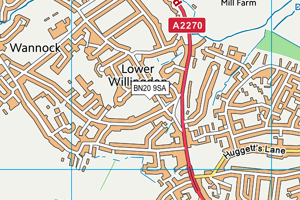 BN20 9SA map - OS VectorMap District (Ordnance Survey)