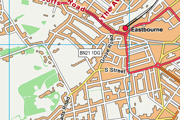 BN21 1DG map - OS VectorMap District (Ordnance Survey)