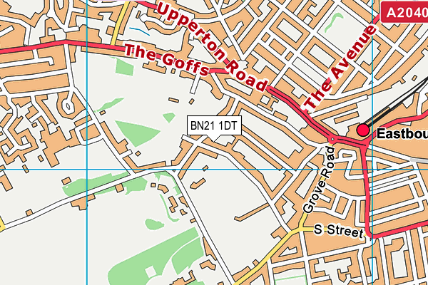 BN21 1DT map - OS VectorMap District (Ordnance Survey)