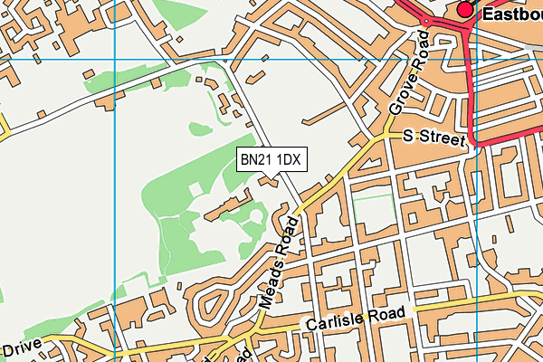 BN21 1DX map - OS VectorMap District (Ordnance Survey) BN21 1DX map - OS VectorMap District (Ordnance Survey)