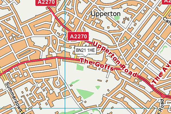 BN21 1HE map - OS VectorMap District (Ordnance Survey)