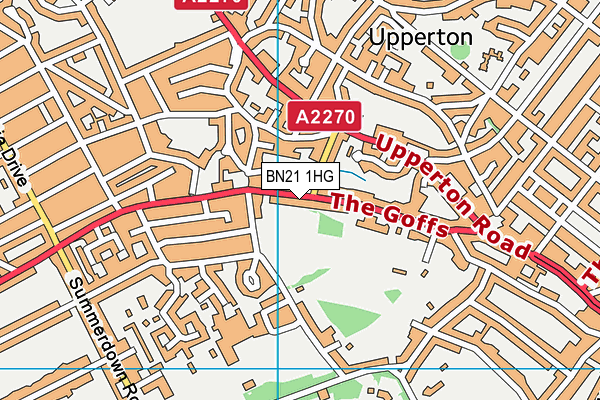 BN21 1HG map - OS VectorMap District (Ordnance Survey)